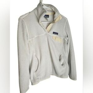 Patagonia Snap-T Fleece Pullover Womens Small Ivory Re-Tool Jacket